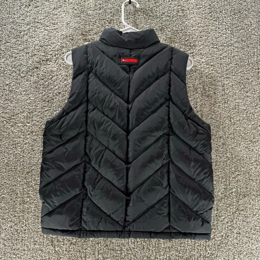 Vintage Tommy Hilfiger Down‎ Puffer Vest Mens Medium Black Full Zip 2000 Y2K VTG - Picture 10 of 15